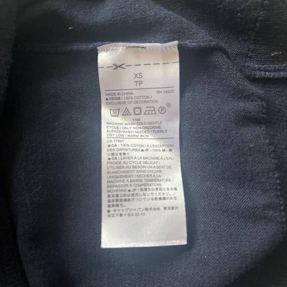 Banana Republic Femme Embroidered Cotton Navy Blue Crew Nec Sweater Top Pullover - Picture 6 of 7